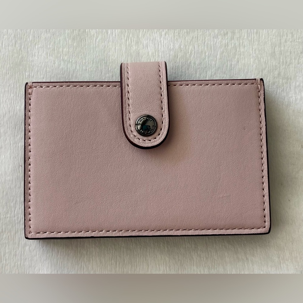 Coach Accordion Card Case in Light Ice Pink